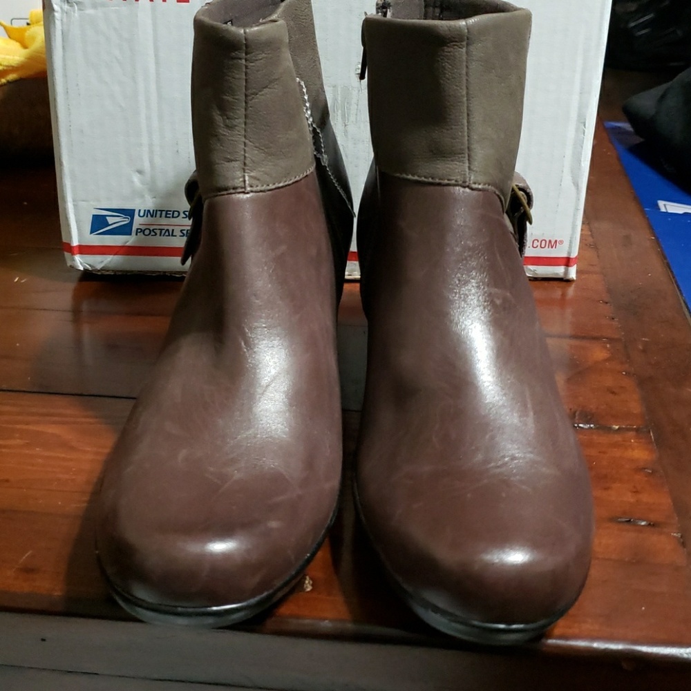 Brown Clark's Booties